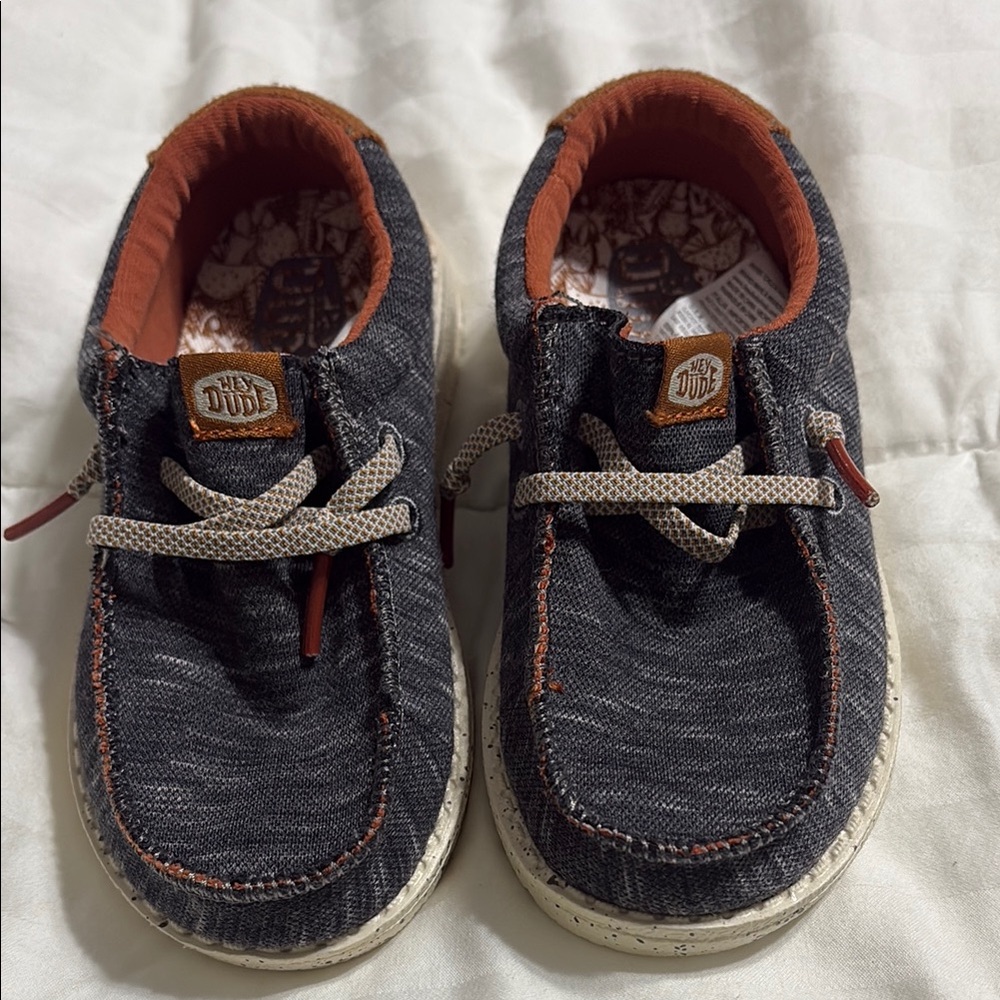 Hey Dude Kids' Charcoal and Orange Sneakers loafers